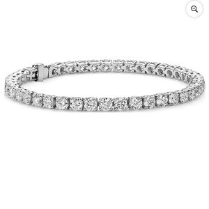 18K White Gold Plated Tennis Bracelet with Simulated Diamond Crystals